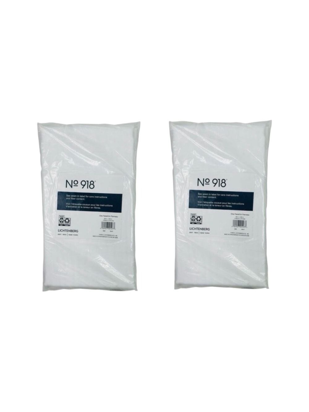 No. 918 Sheer Voile Rod Pocket Curtain Panel - 2 Count - 59” x 95” - White